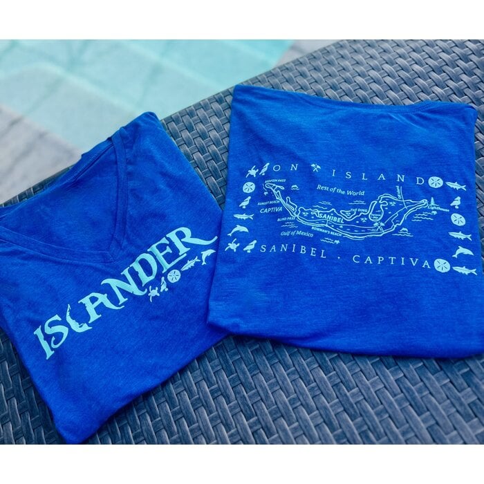 Islander Ladies Short Sleeve V-neck - LT Blue