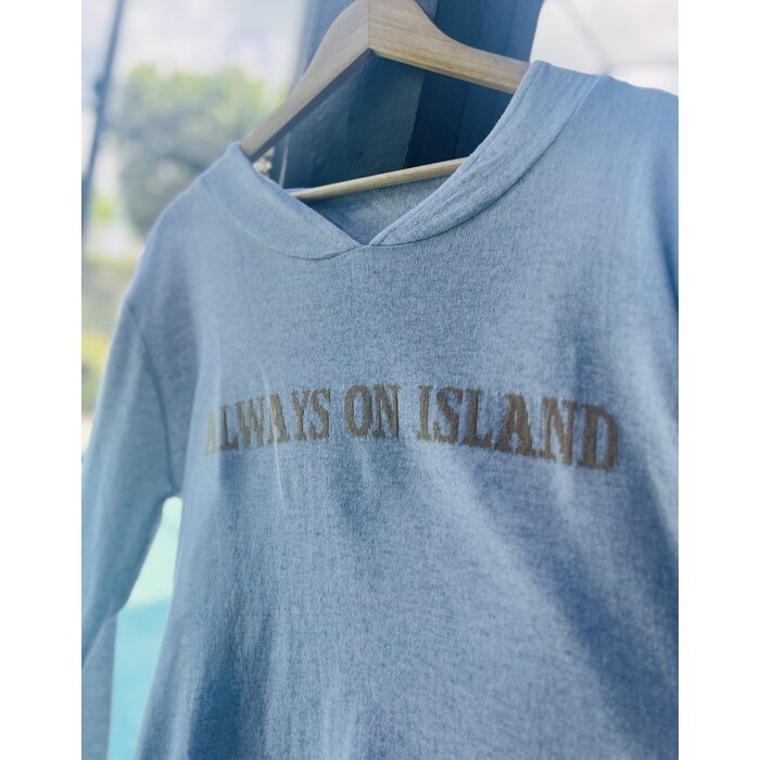 Always on Island Sweater - Lt Grey (Tan Font)