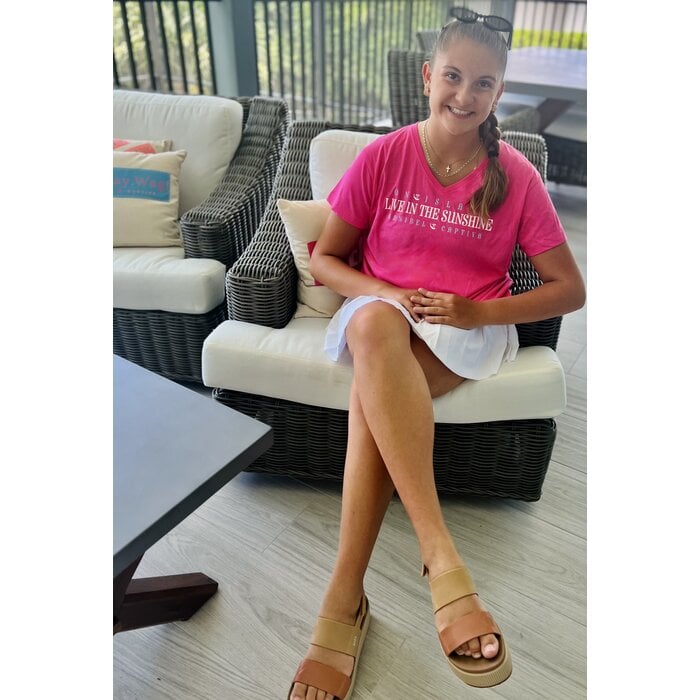 Live In The Sunshine Ladies V-Neck Pink