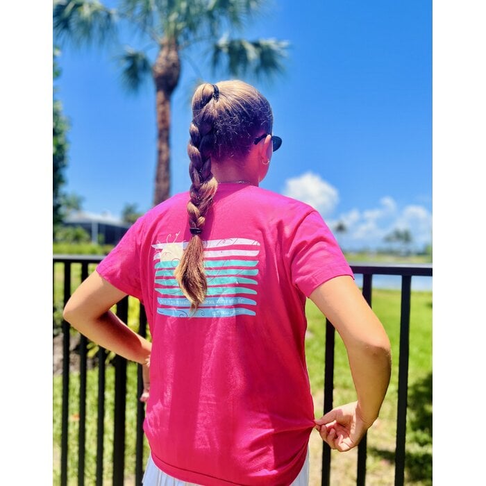 Live In The Sunshine Ladies V-Neck Pink