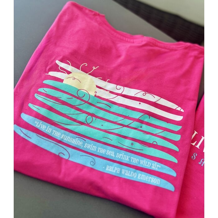 Live In The Sunshine Ladies V-Neck Pink