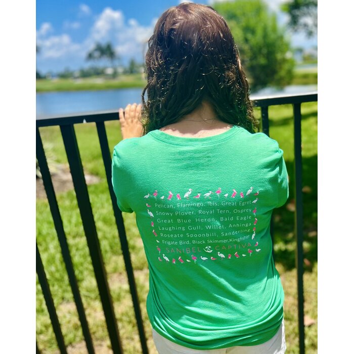 Let's Flocking Go Ladies Vneck - Green