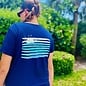 Live In The Sunshine Ladies V-Neck - Navy