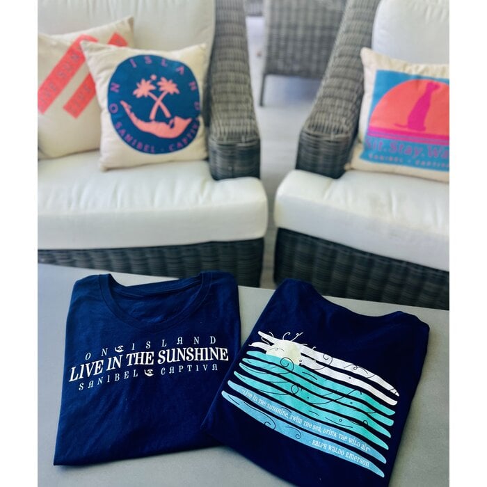 Live In The Sunshine Ladies V-Neck - Navy