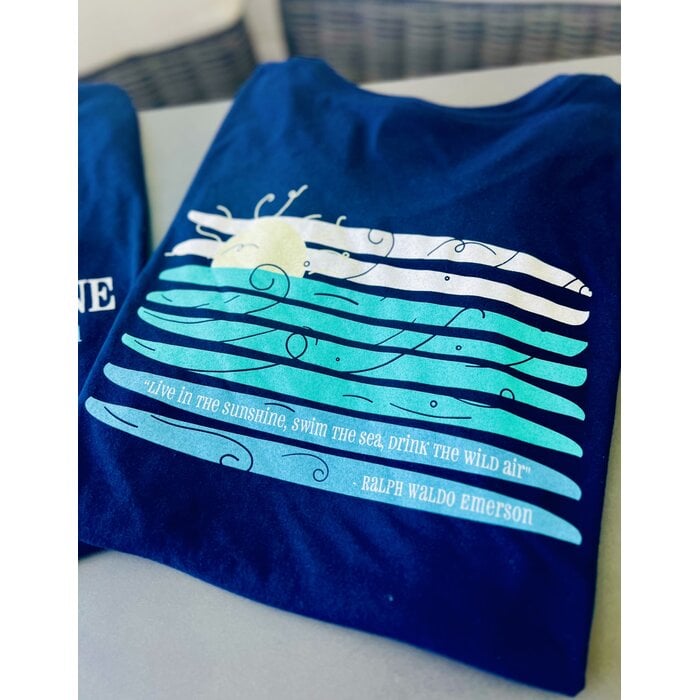 Live In The Sunshine Ladies V-Neck - Navy