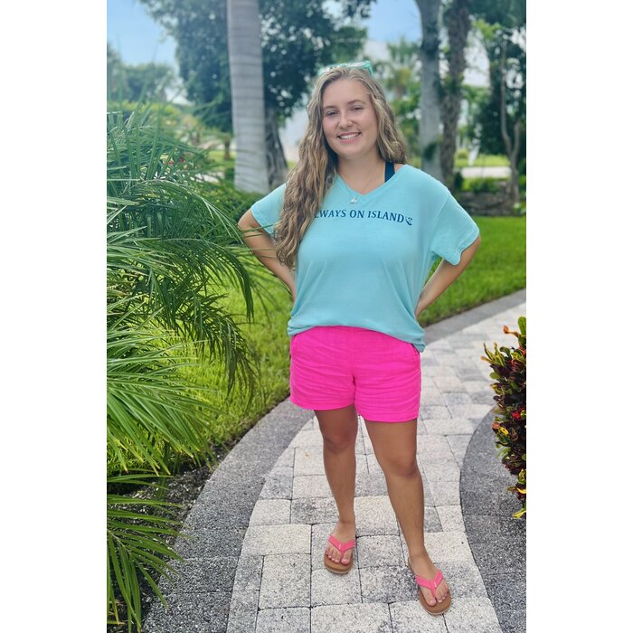 The List - Ladies Short Sleeve V-neck- Mint