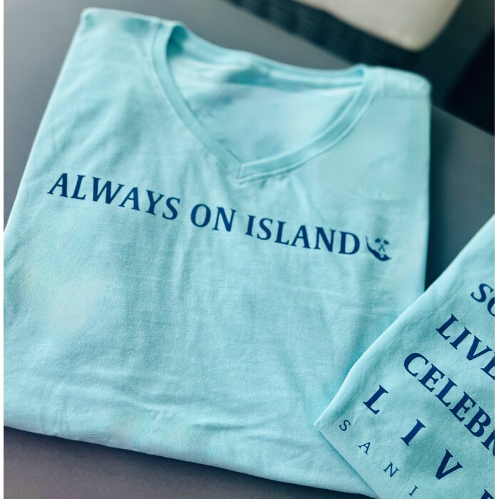 The List - Ladies Short Sleeve V-neck- Mint
