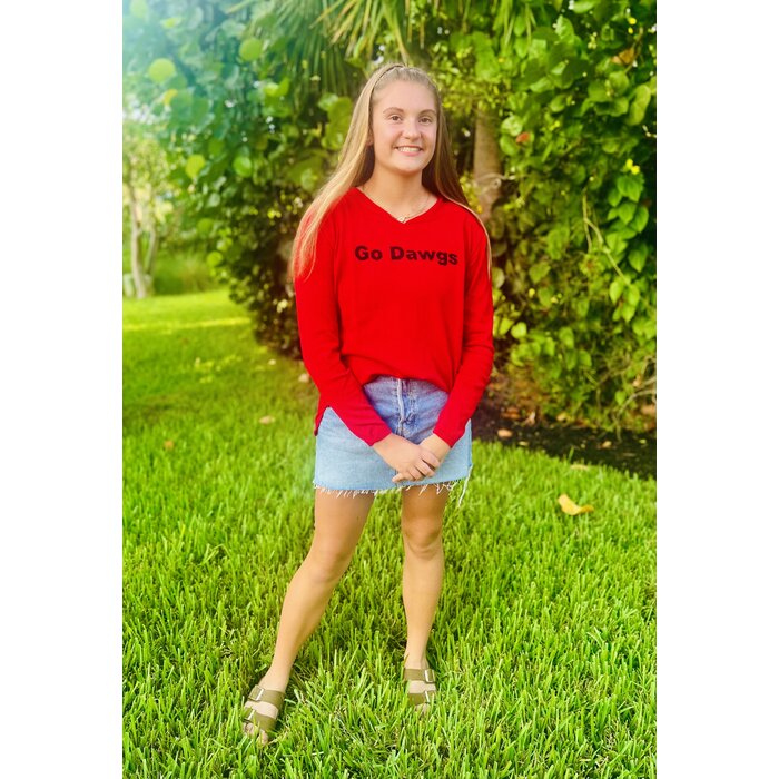 Go Dawgs Sweater - Ladies Red