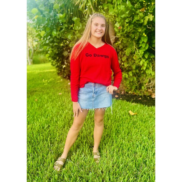 Go Dawgs Sweater - Ladies Red
