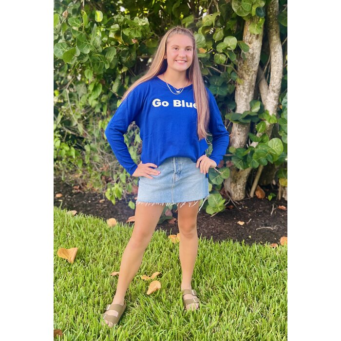 Go Blue Sweater - Ladies Blue