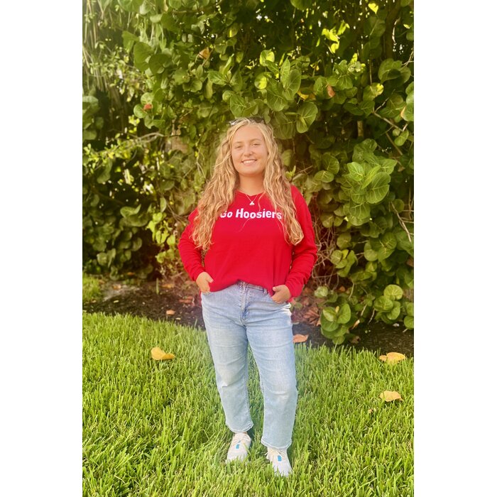 Go Hoosiers Sweater- Ladies Red