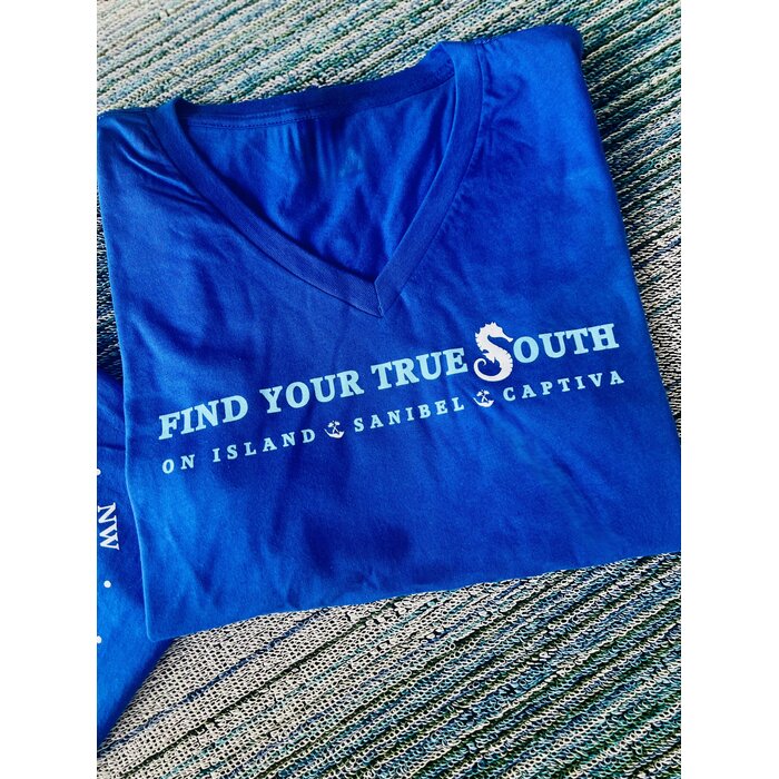 Find Your True South - Ladies V-neck Navy