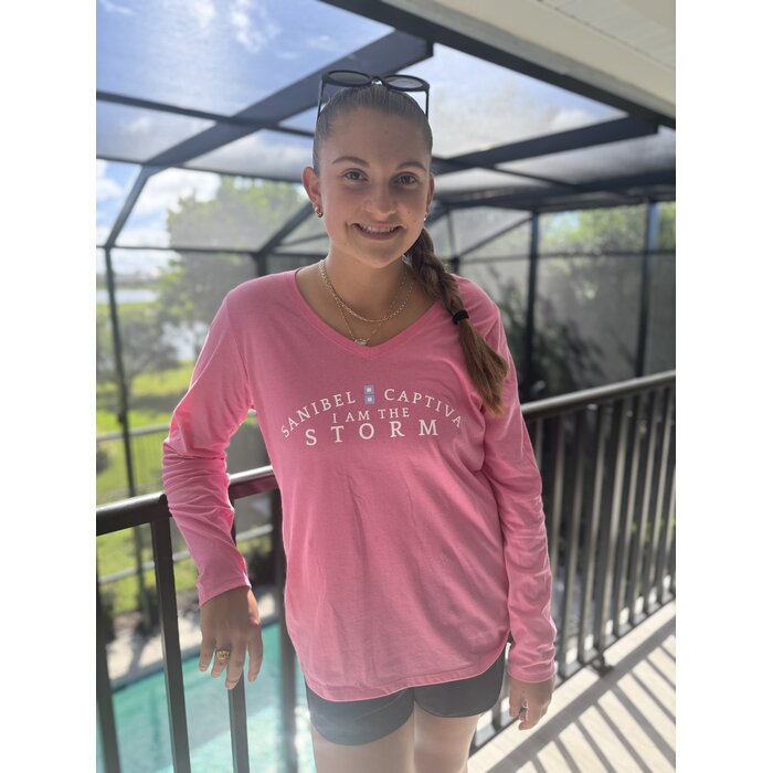 "I Am The Storm" Ladies V-Neck Long Sleeve