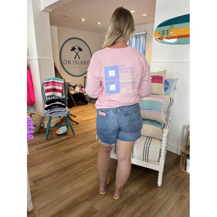 "I Am the Storm" Sweatshirt-Cotton Candy Pink