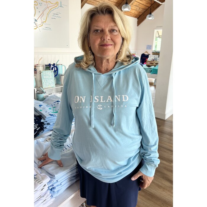 On Island Lightweight T-Shirt Hoodie - Aqua