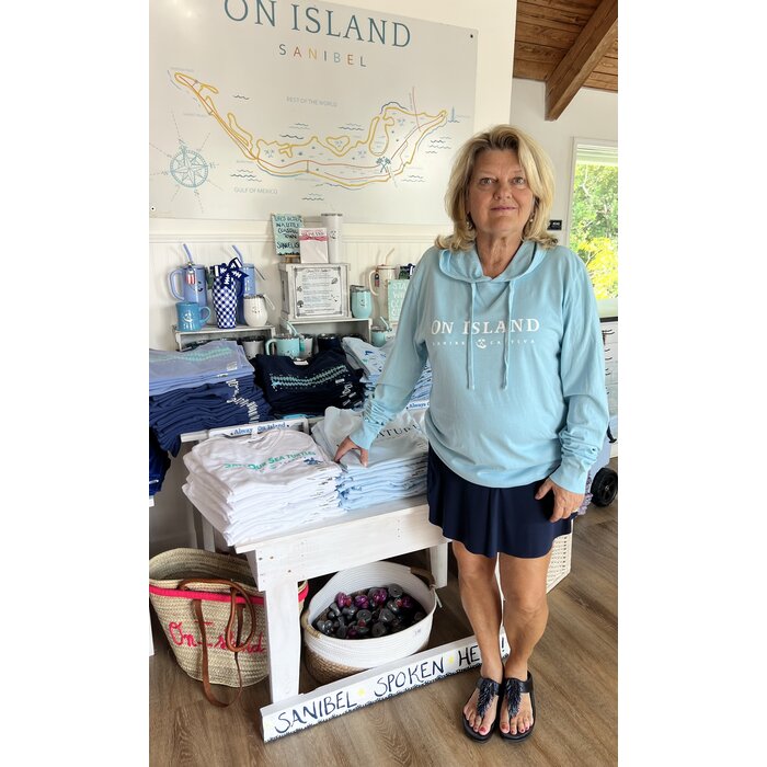 On Island Lightweight T-Shirt Hoodie - Aqua