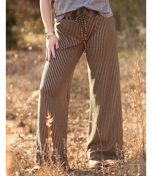 mustard stripe trousers