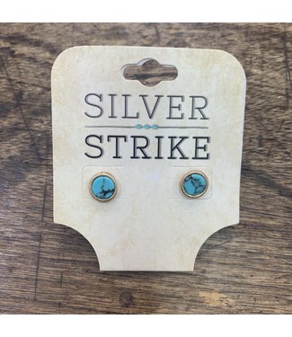 M&F Western Silver Strike Turquoise Stud Earring