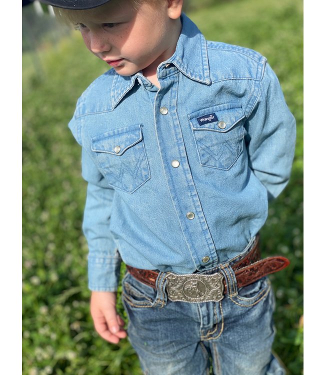 Boys Basic Denim Pearl Snap