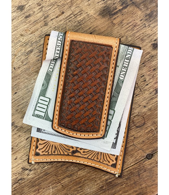 Ariat Mens Walnut Money Clip Wallet