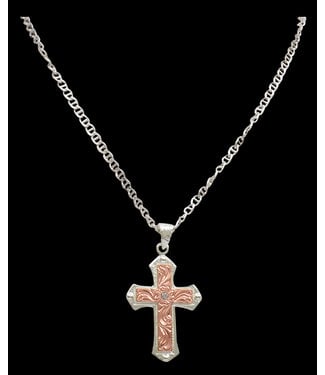 M&F Western Silver Strike Rose Gold Necklace