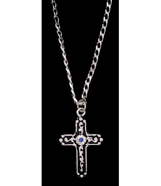 M&F Western Silver Strike Blue Stone Necklace