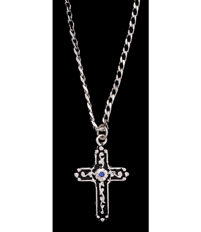 Silver Strike Blue Stone Necklace