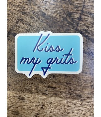 stickers NW Kiss My Grits Script Decal