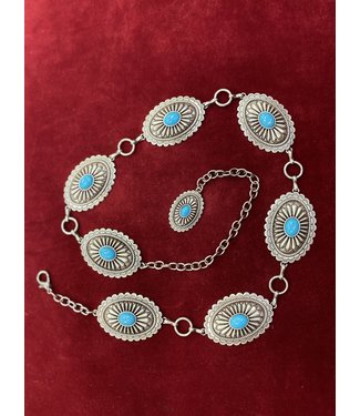M&F Western Ariat Chain Turquoise Concho Belt A1515836 R2
