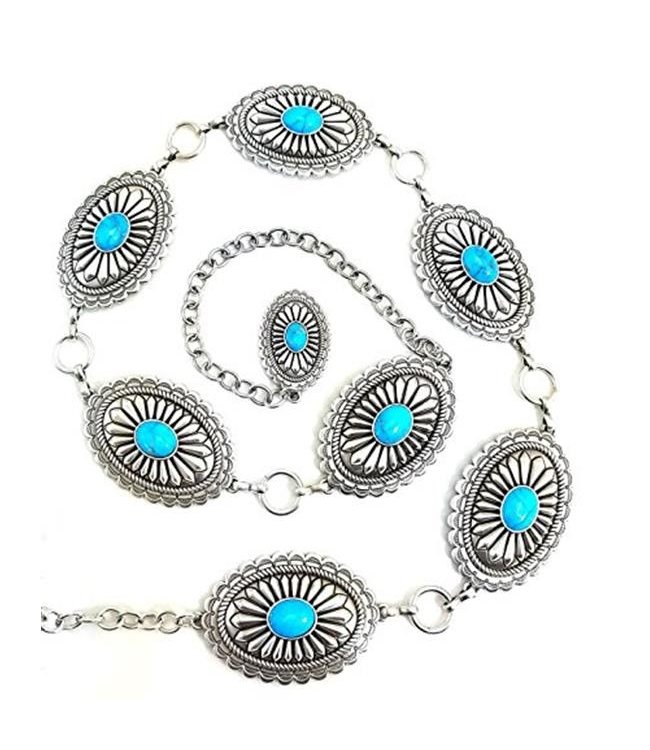 Ariat Chain Turquoise Concho Belt A1515836