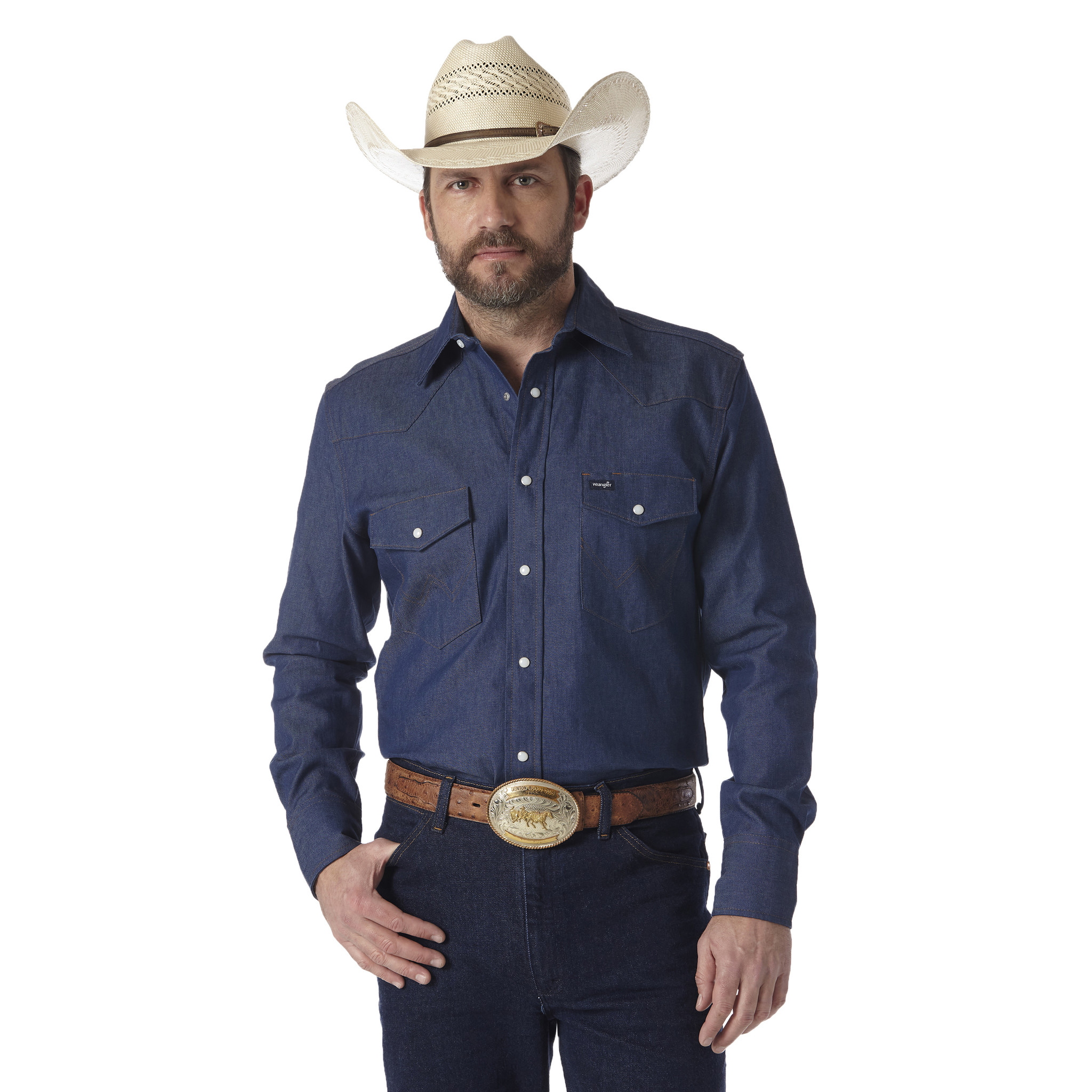 Wrangler Cowboy Cut Rigid Denim Work Shirt