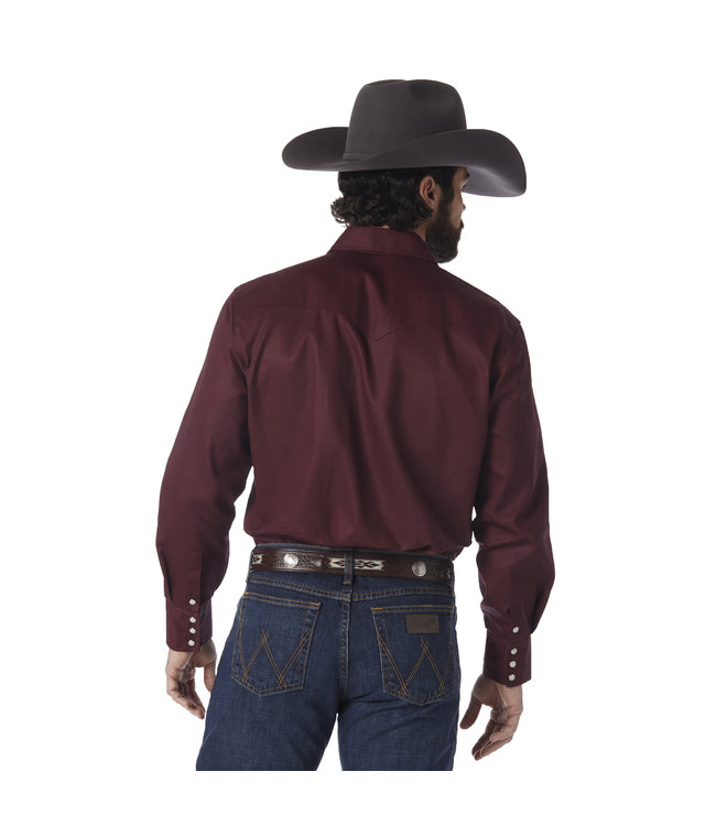 Wrangler Cowboy Cut Maroon Work Shirt