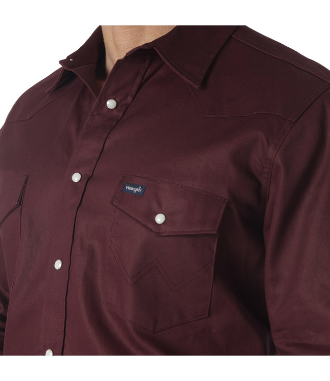 Wrangler Cowboy Cut Maroon Work Shirt