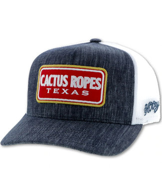 "CR58" Cactus Ropes, Denim / White 5-Panel Trucker with Patch - Youth