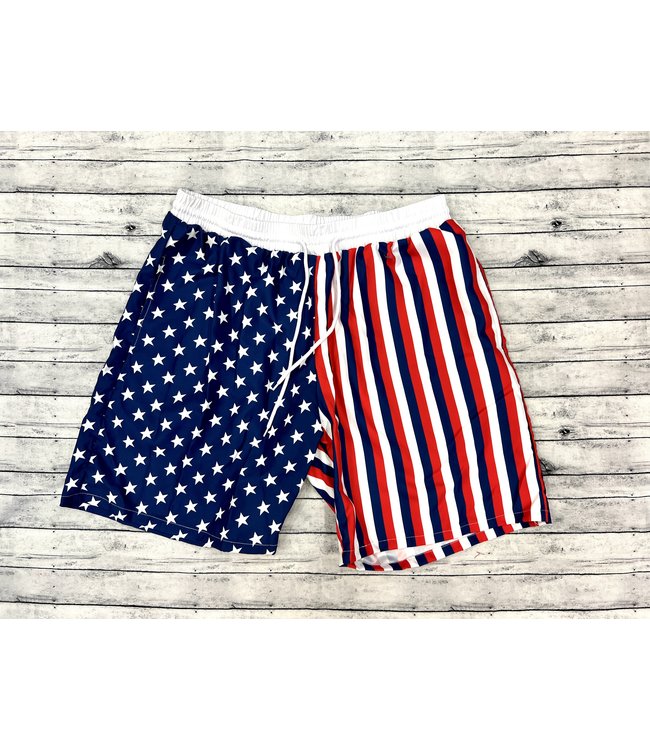 Men's Patriotic Swim Trunks - Diamond T 