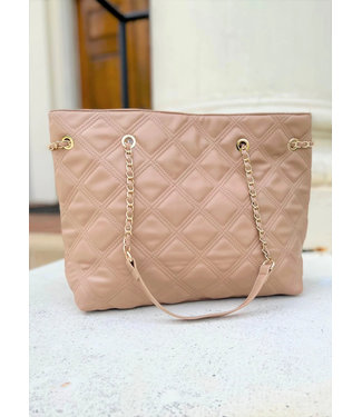 Caroline Hill Delilah Quilted Tote Taupe