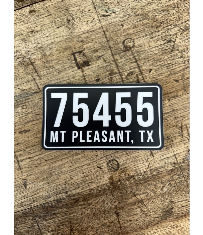 Zip Code Decal