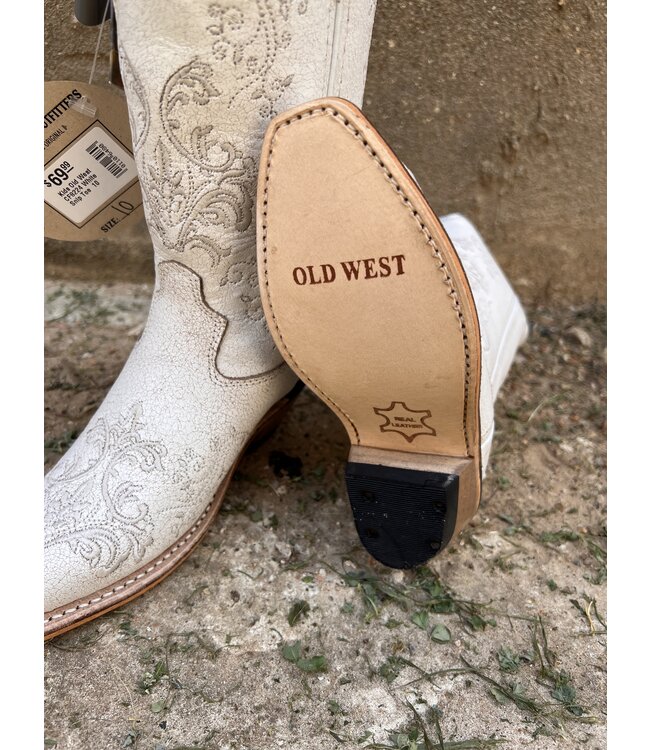 Kids Old West CF8224 White Snip Toe