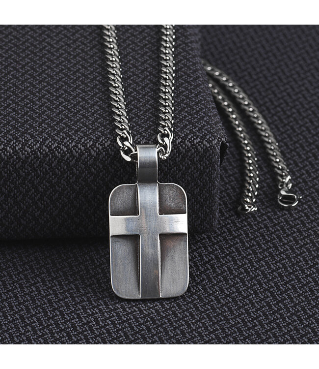 3D Cross Dog Tag Necklace 32156