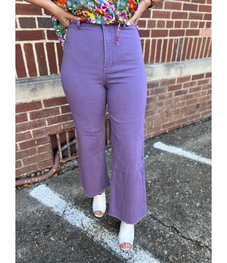 Phase Eight Azylnn Purple Wide Leg Trousers, Purple, 8