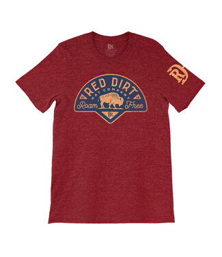 Red Dirt Hat Co RDHCT114 Red Roam Free Crest Tee