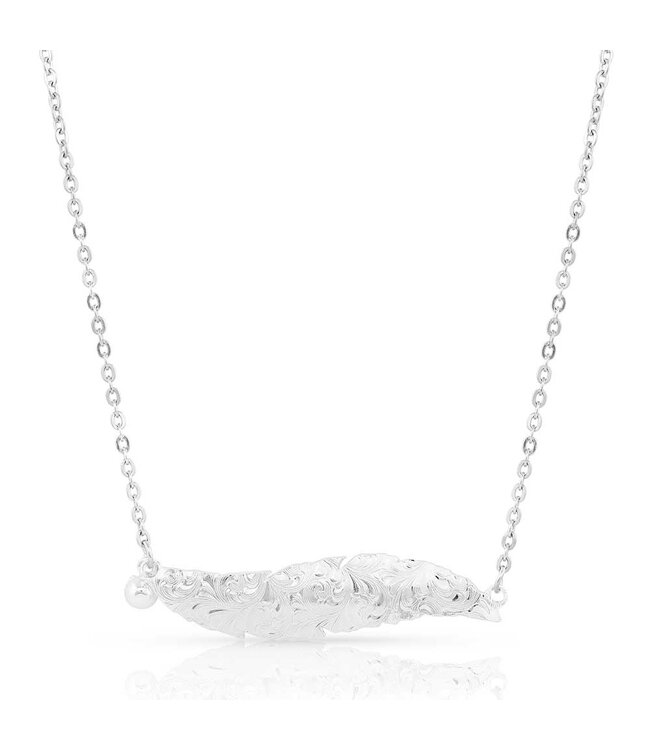 Silver Horizontal Feather AMNC5460