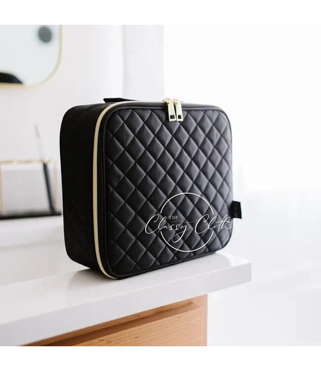 Mega Makeup Case Black Quilted - Diamond T Outfitters