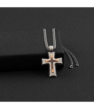 M&F Western two Tone rustic Cross Necklace 32162