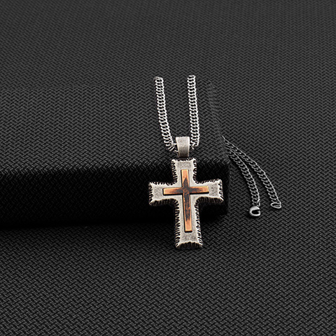 Personalized Men's Bronze Cross Necklace - Lincoln Necklace | PTW  Inspiration