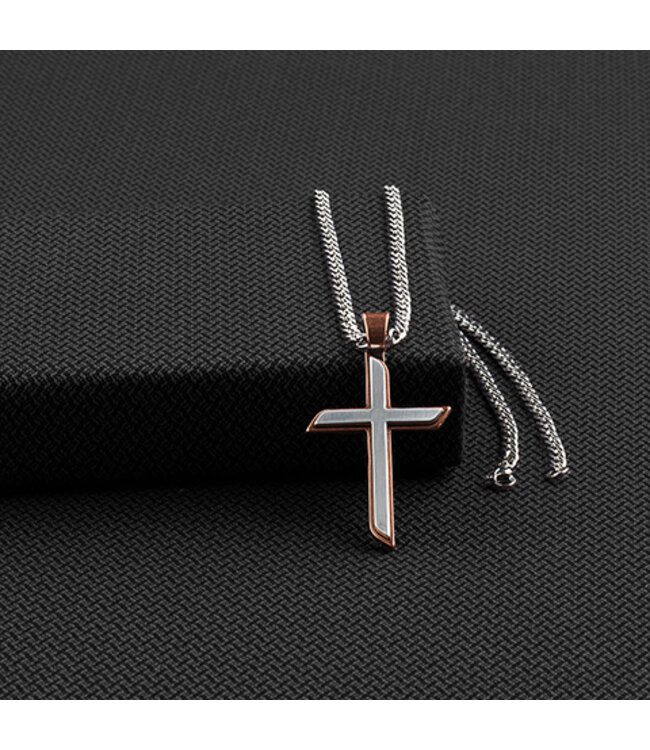 TWO TONE CROSS NECKLACE 001-490-00464 - Men's Jewelry | Parkers' Karat  Patch | Asheville, NC