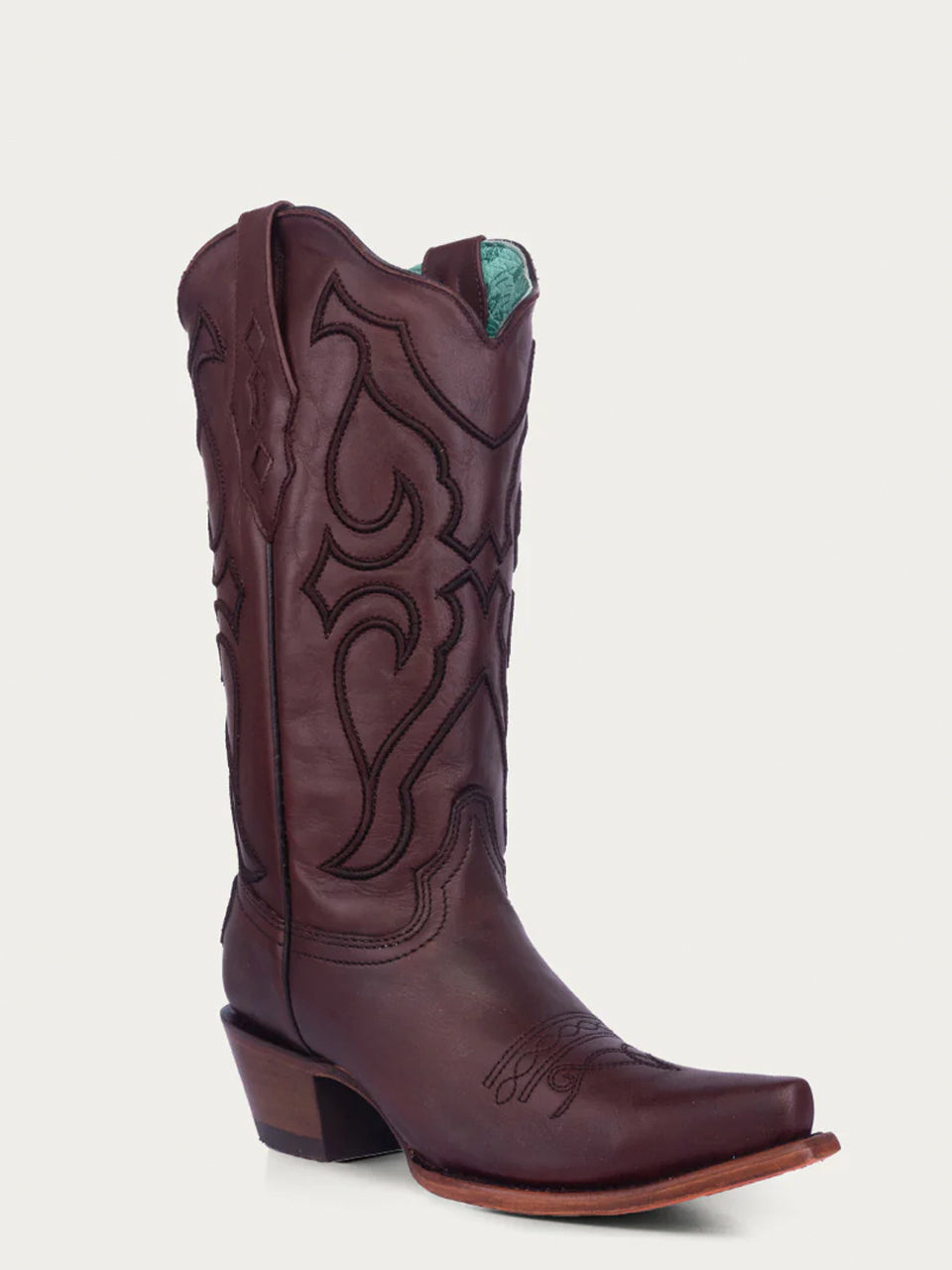 Z5188 Brown Embroidery Snip Toe - Diamond T Outfitters