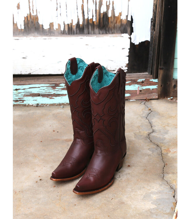 Z5188 Brown Embroidery Snip Toe