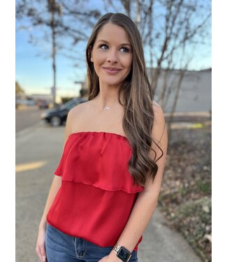 Tyche The Frankie Strapless Top Red T5830