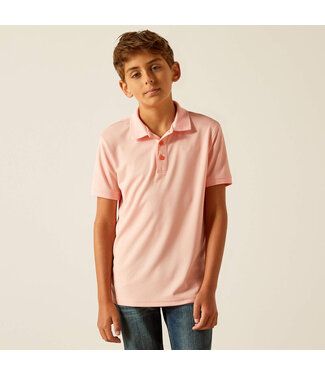 Ariat Intl 10048874 Boys Tek Polo Apricot Blush